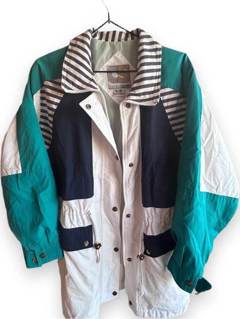 Vintage 90s Current Seen Colorblock Windbreaker Jacket Made in Russia S